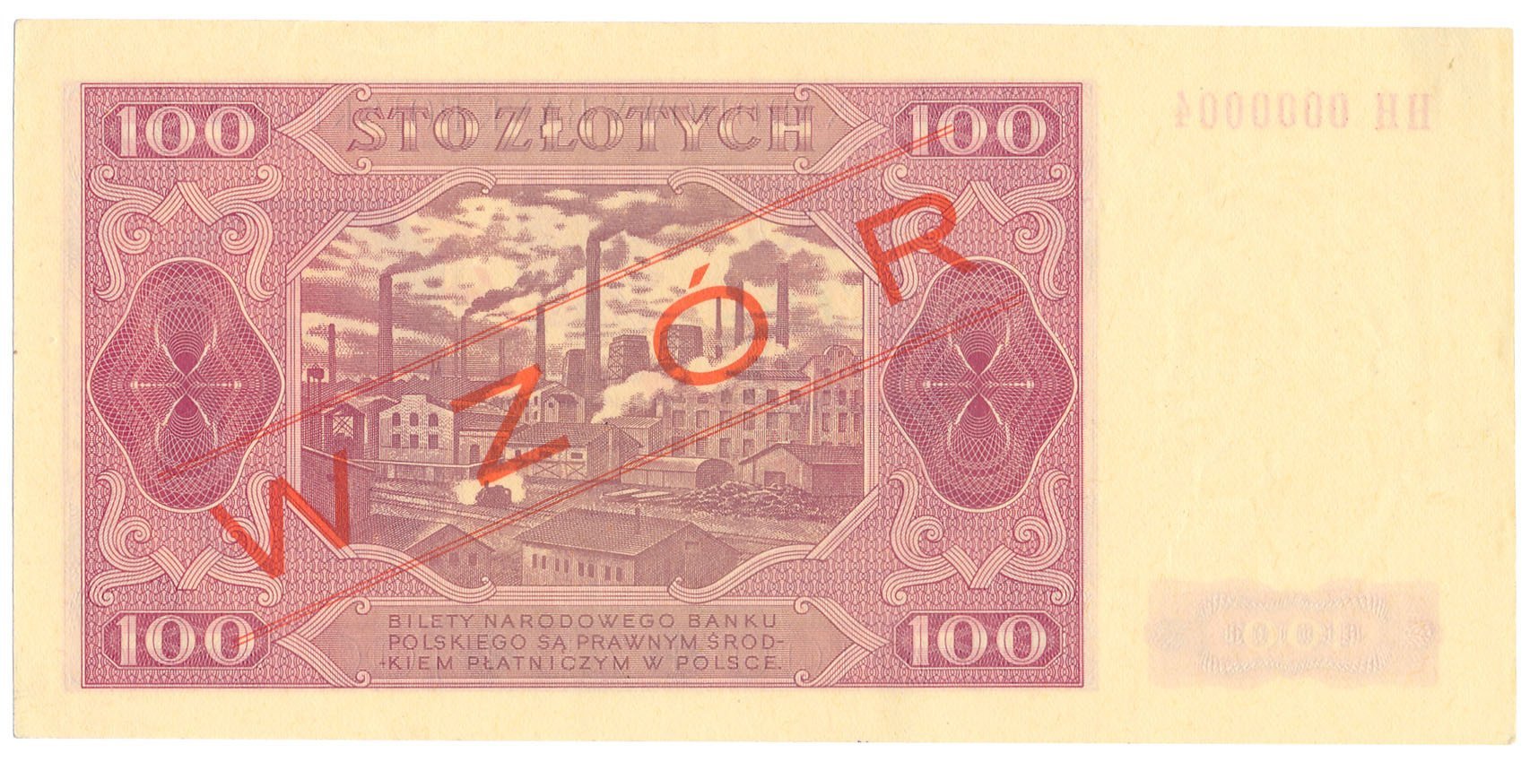 Banknot. WZÓR 100 złotych 1948 seria HH